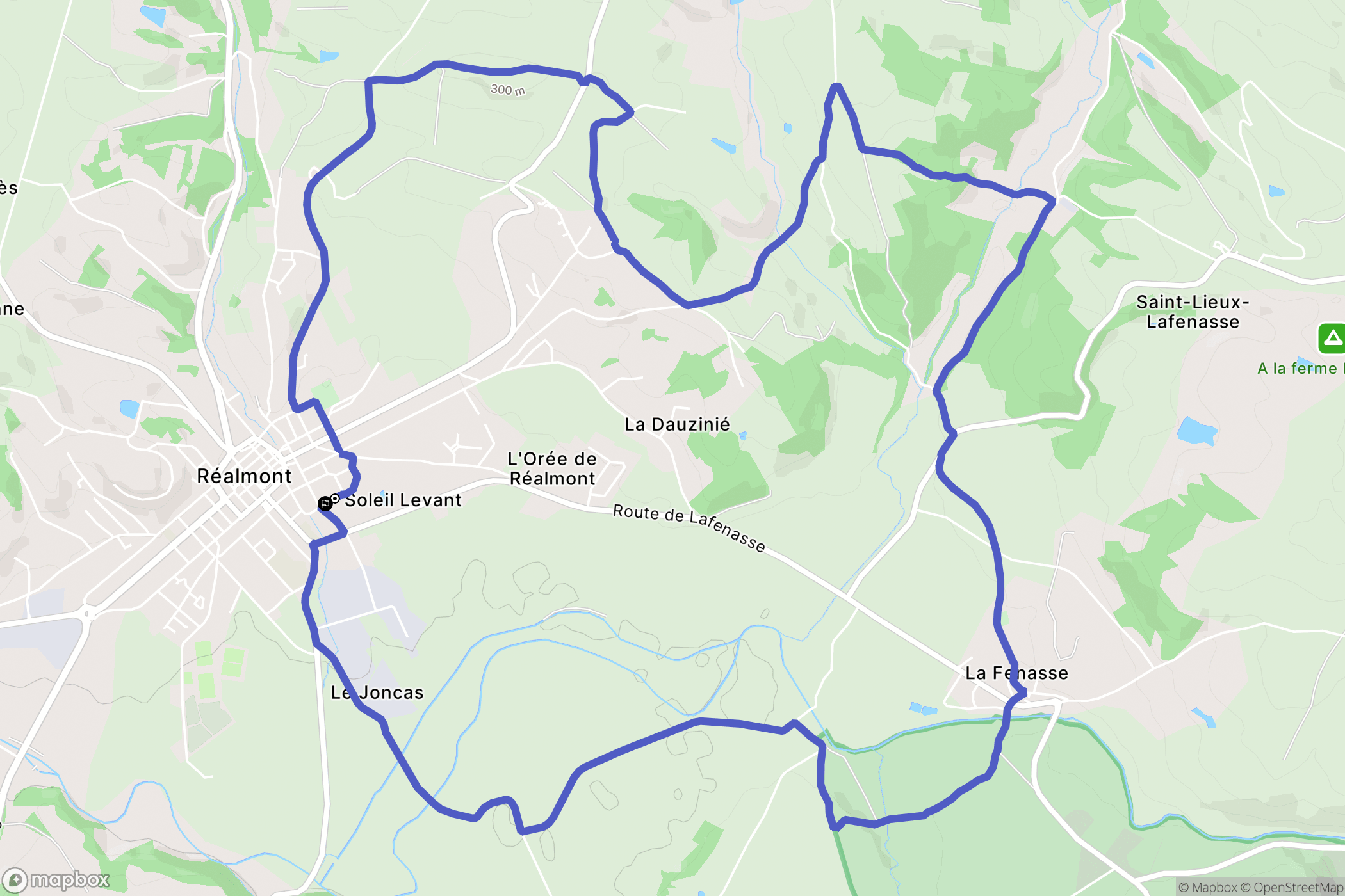Réalmont : carte du parcours de randonnée - France