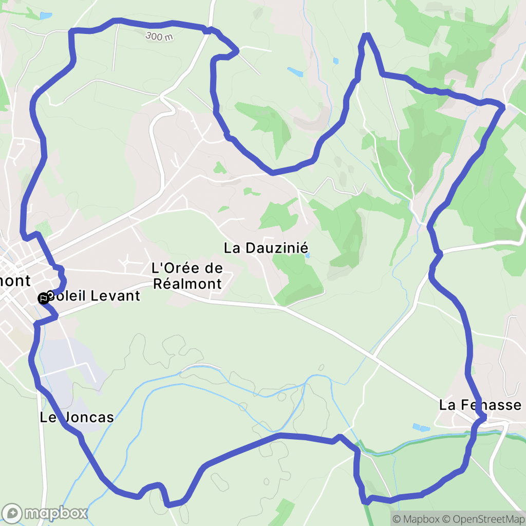 Réalmont : carte du parcours de randonnée - France