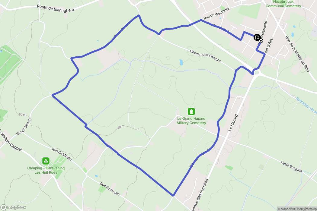 Hazebrouck : carte du parcours de randonnée - France
