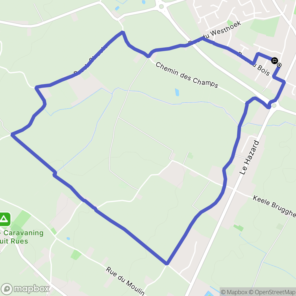 Hazebrouck : carte du parcours de randonnée - France