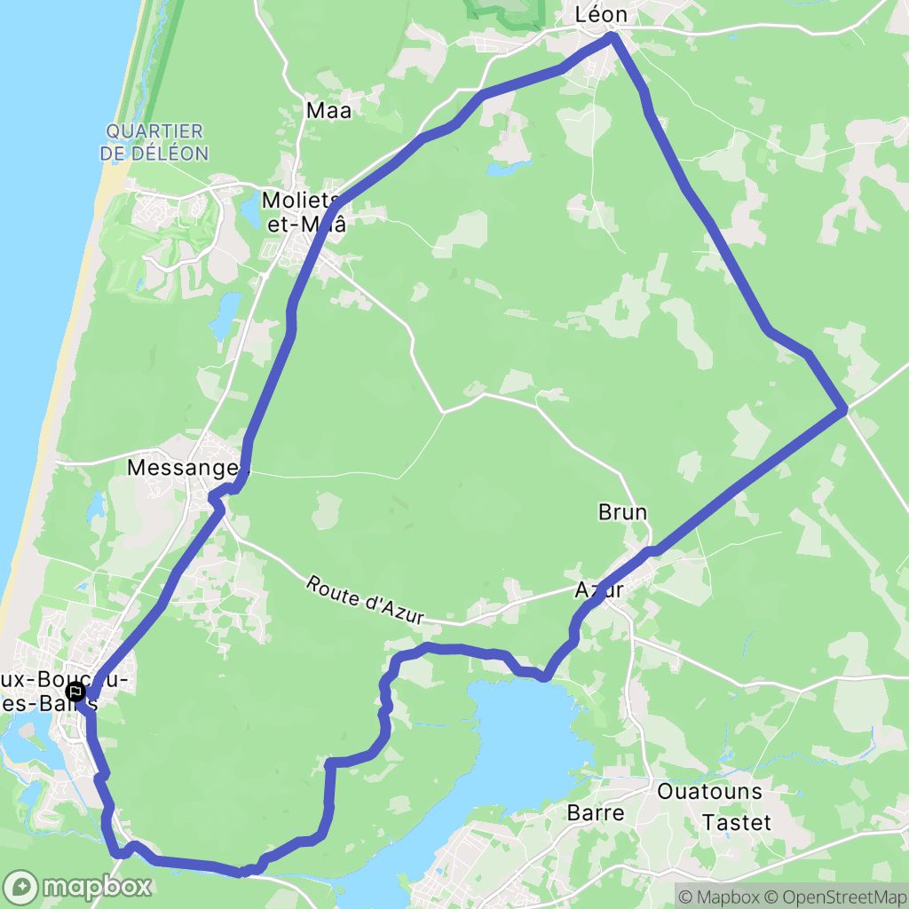 Vieux-Boucau-les-Bains : carte du parcours de randonnée - France