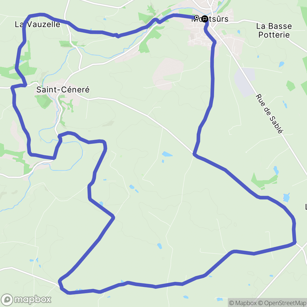 Montsûrs : carte du parcours de randonnée - France