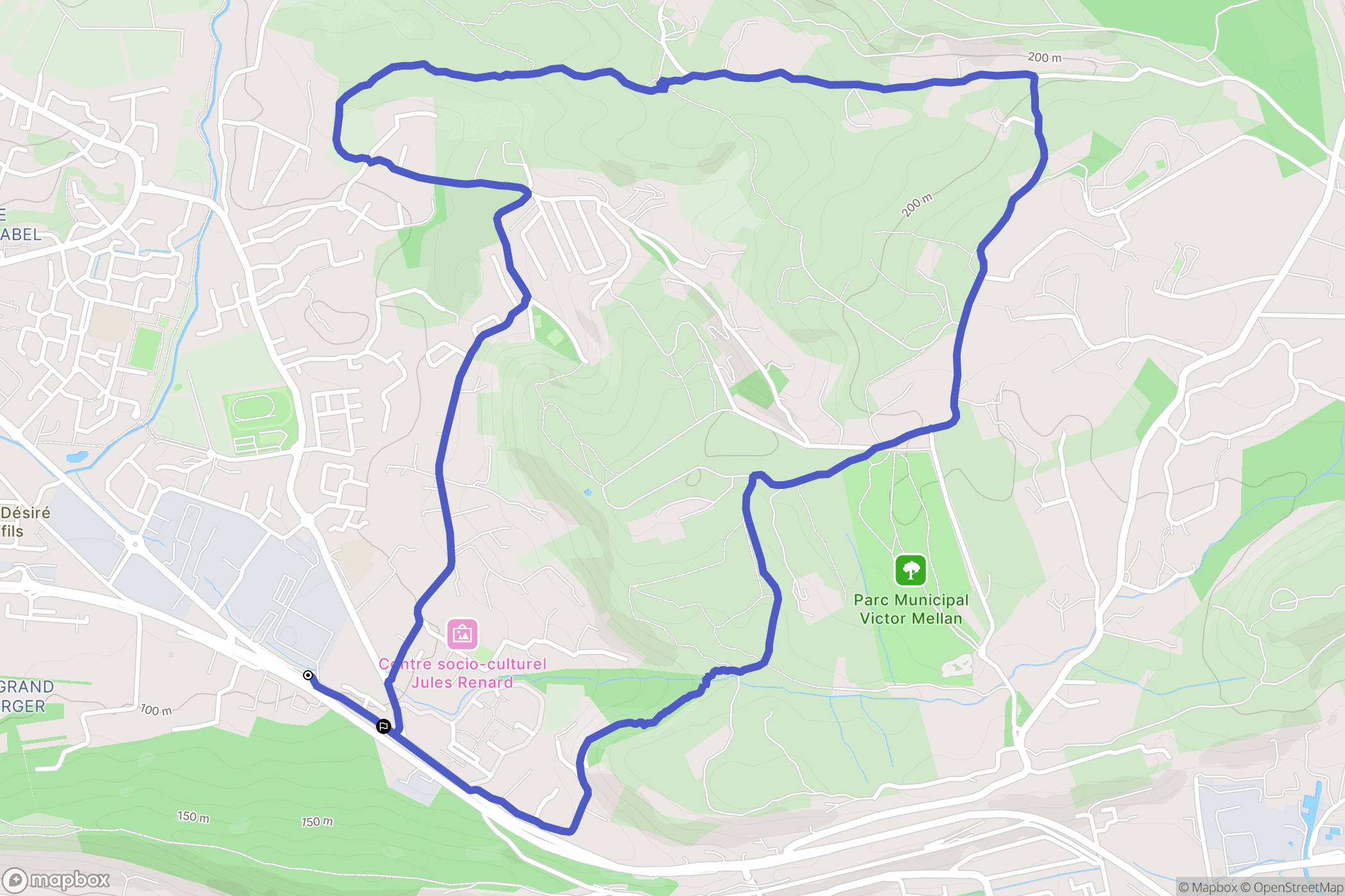Les Pennes-Mirabeau : carte du parcours de randonnée - France