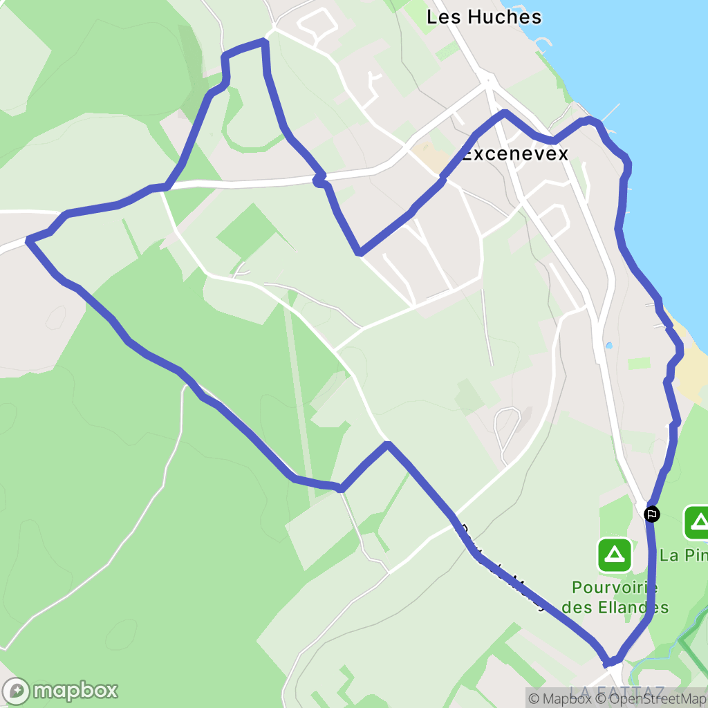 Excenevex : carte du parcours de randonnée - France