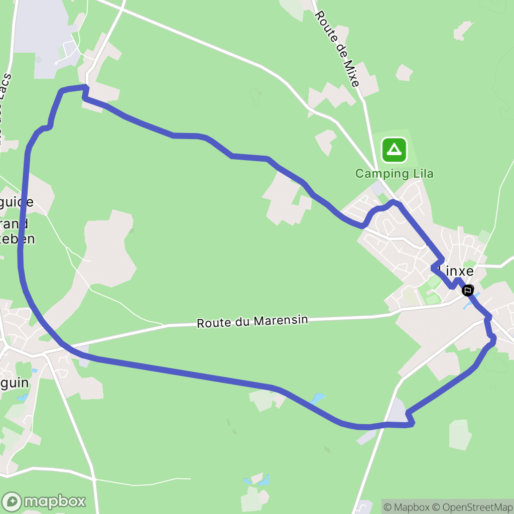 Linxe : carte du parcours de randonnée - France
