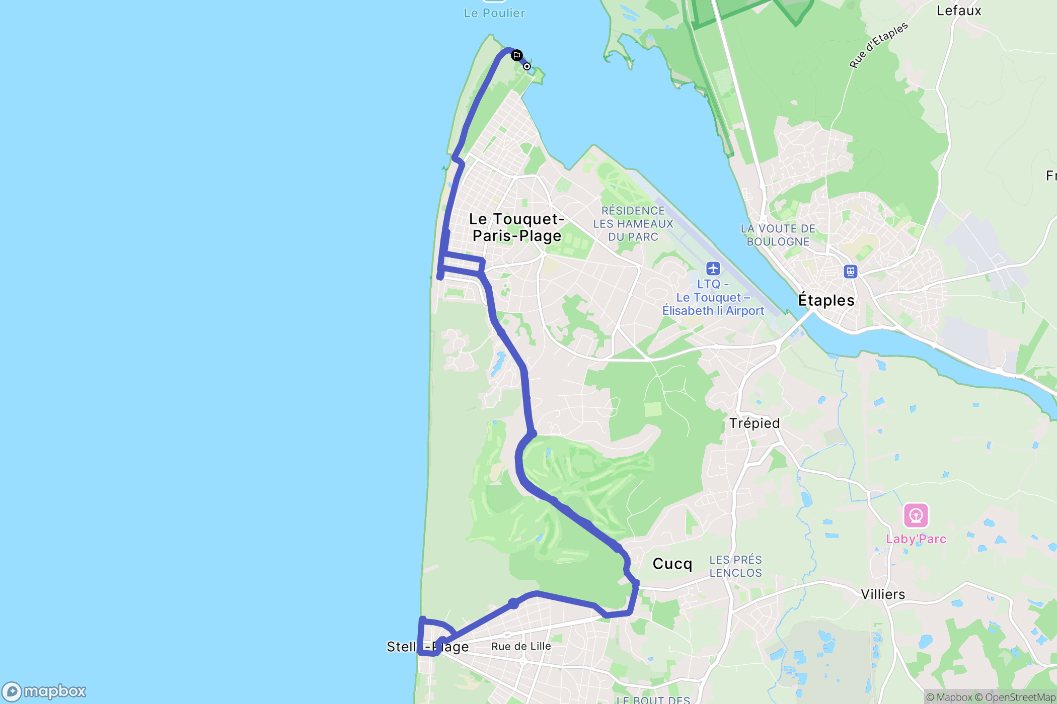 Le Touquet-Paris-Plage : carte du parcours de randonnée - France