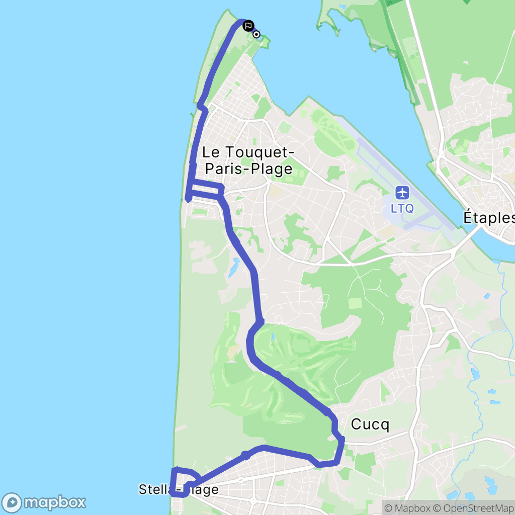 Le Touquet-Paris-Plage : carte du parcours de randonnée - France