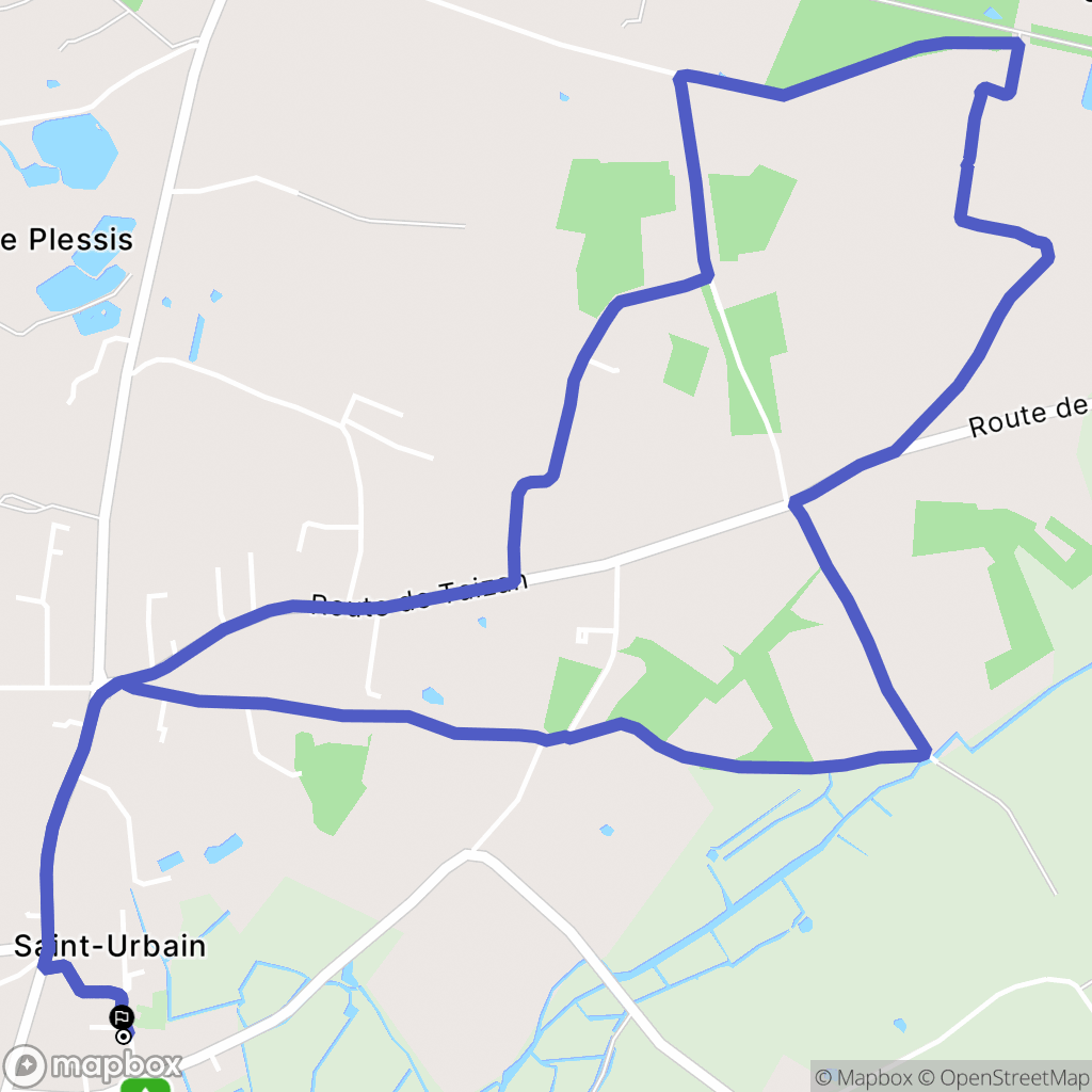 Saint-Urbain : carte du parcours de randonnée - France