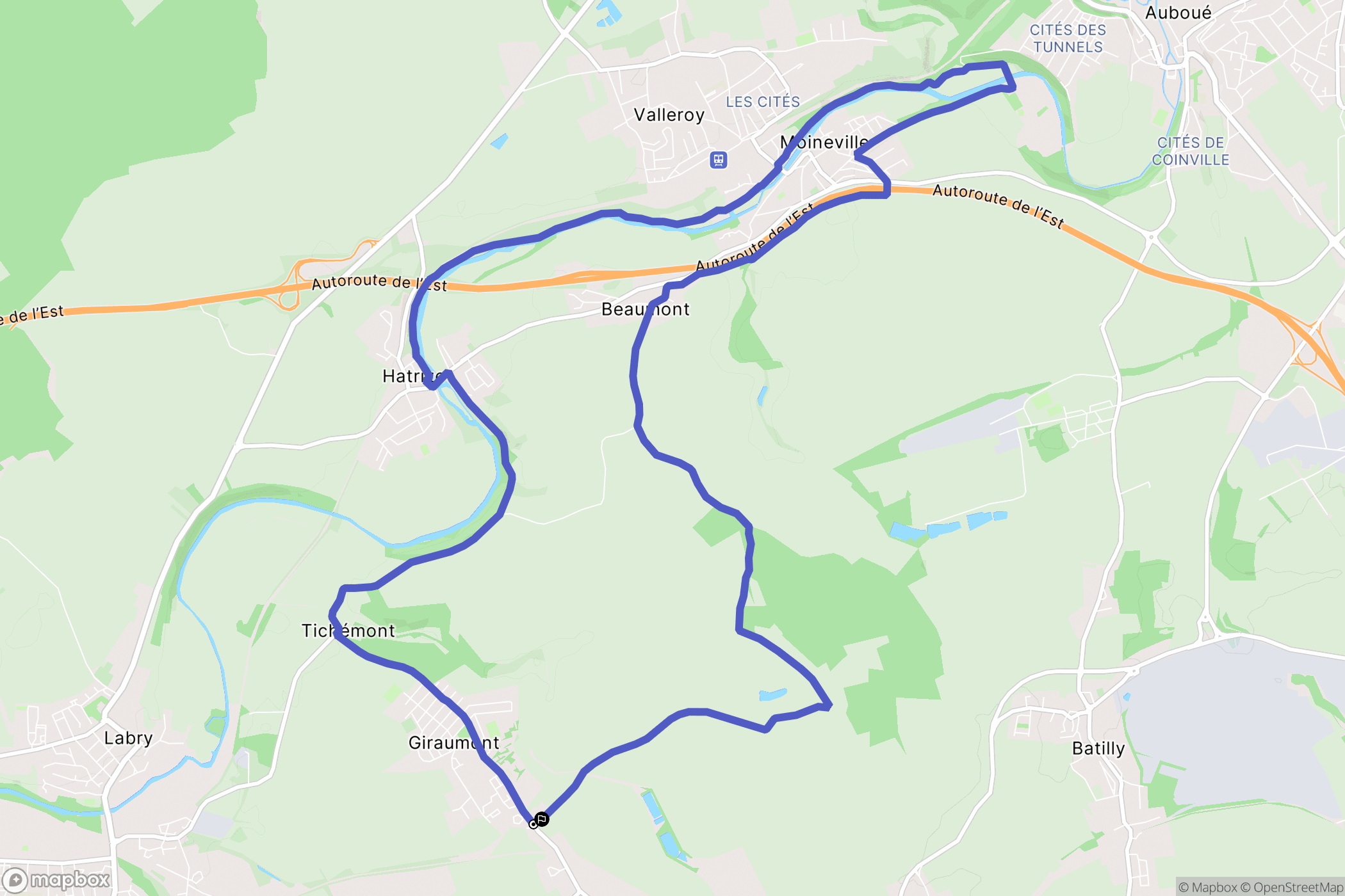 Giraumont : carte du parcours de randonnée - France