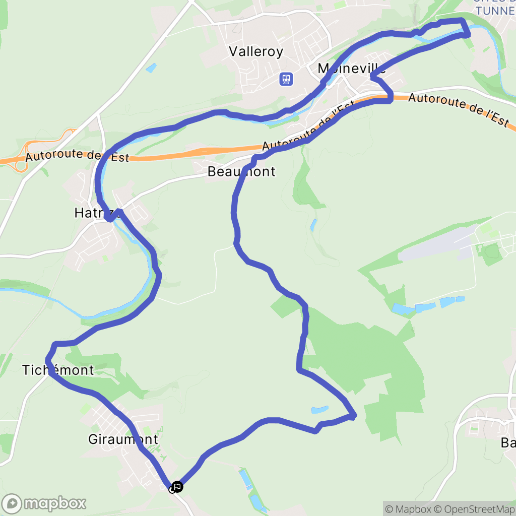 Giraumont : carte du parcours de randonnée - France