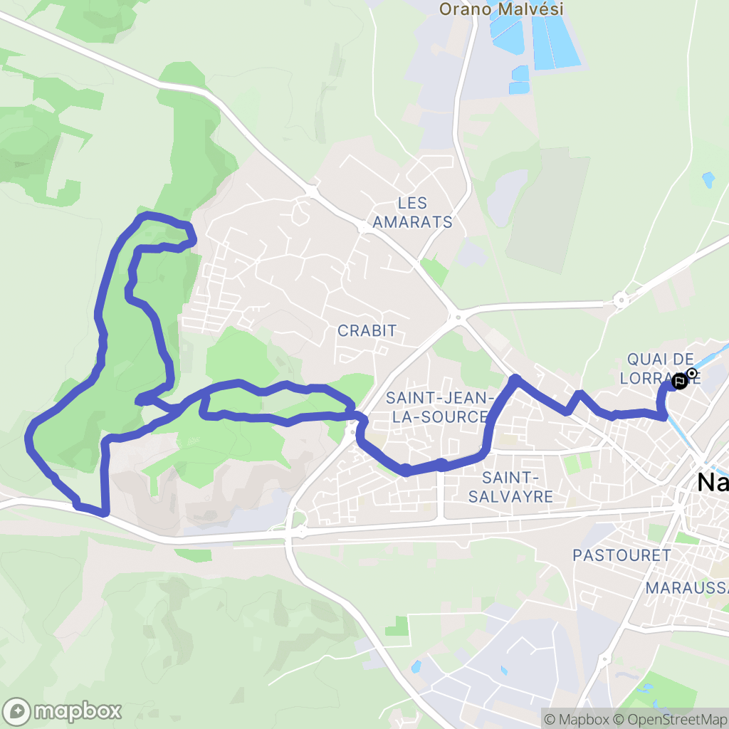 Narbonne : carte du parcours de randonnée - France