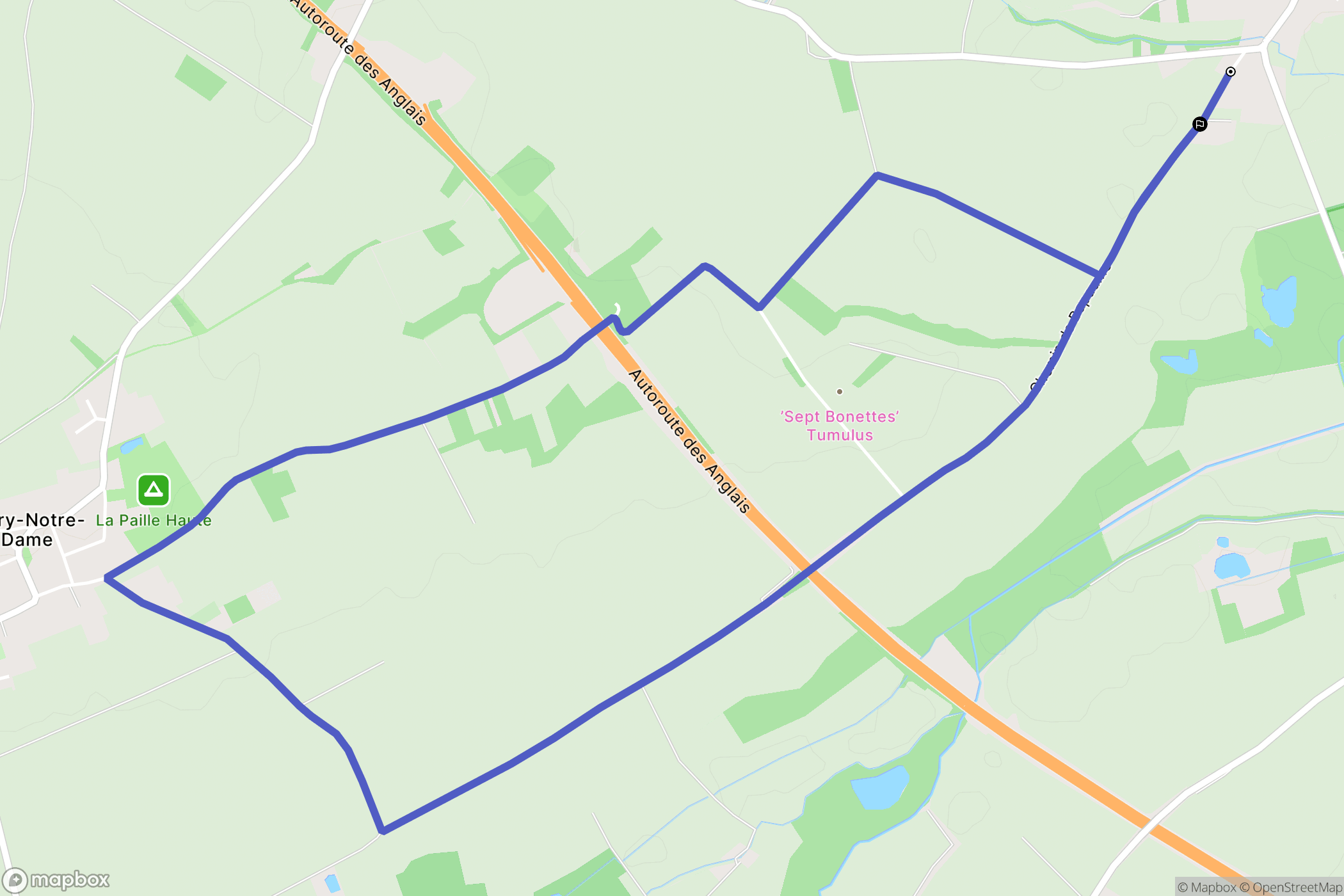 Sailly-en-Ostrevent : carte du parcours de randonnée - France
