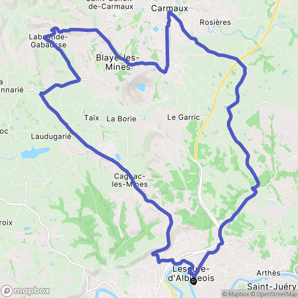 Lescure-d'Albigeois : carte du parcours de randonnée - France