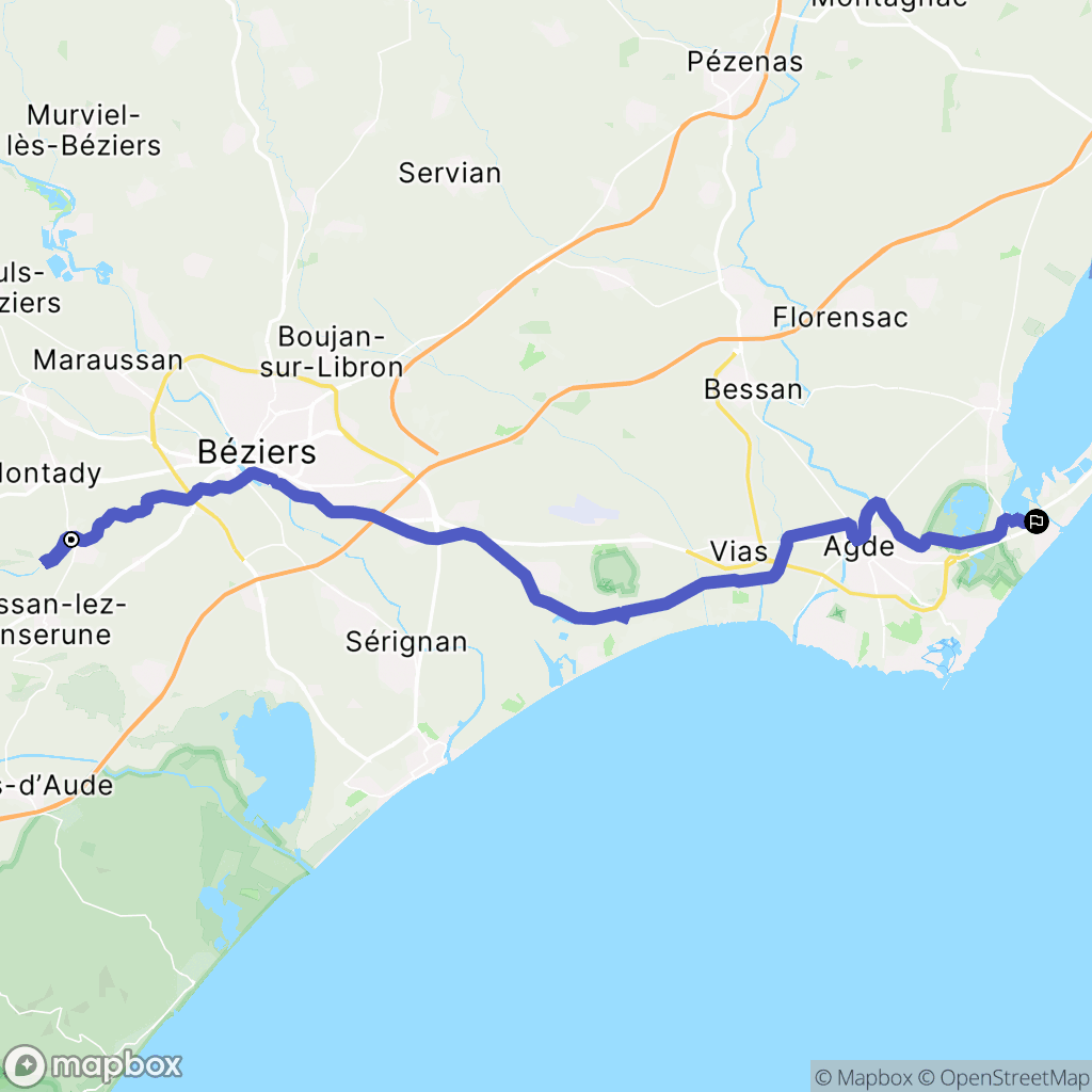 Colombiers : carte du parcours de randonnée - France
