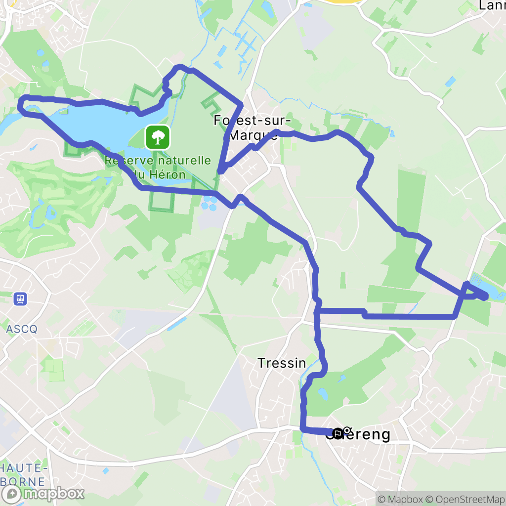 Chéreng : carte du parcours de randonnée - France