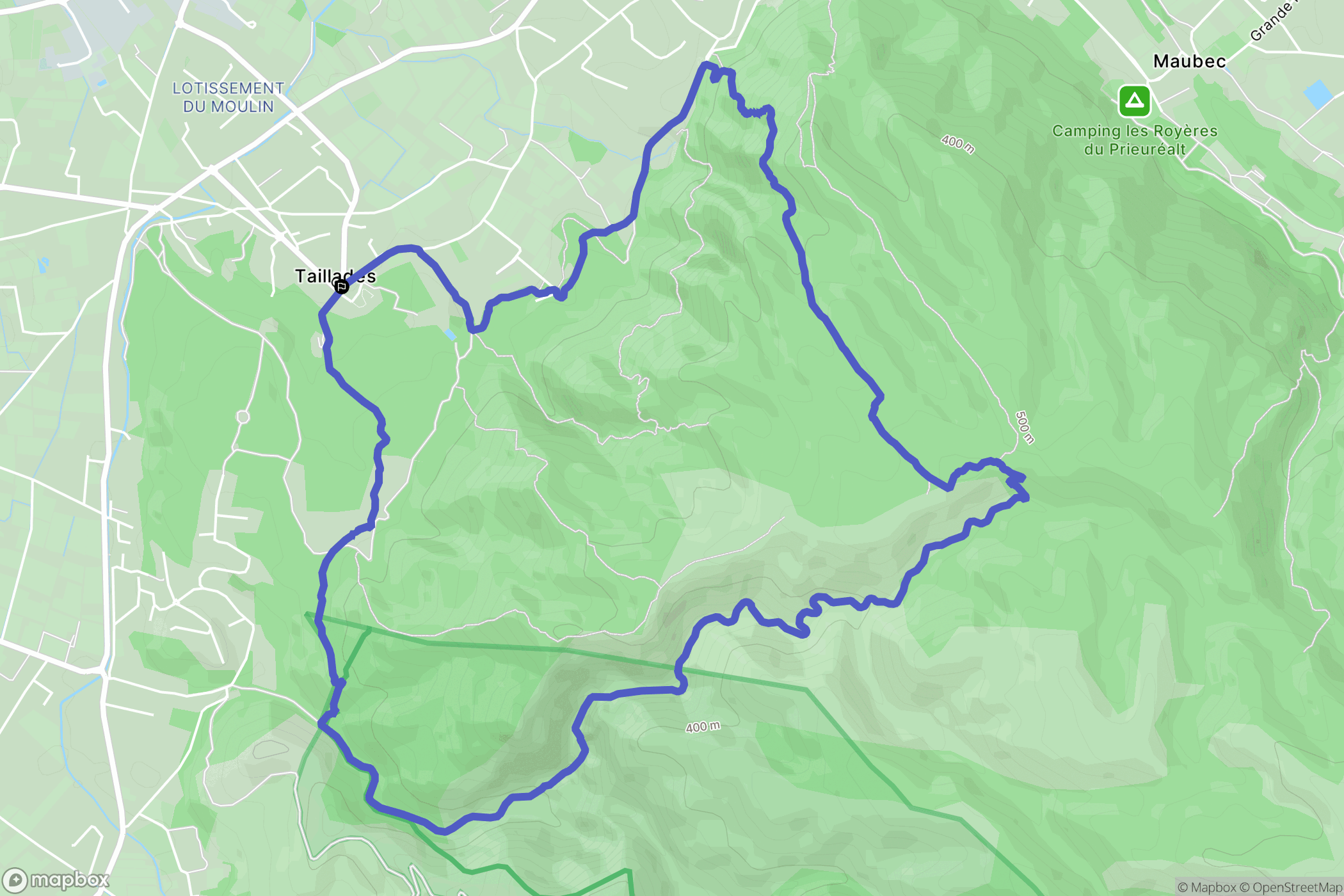 Taillades : carte du parcours de randonnée - France