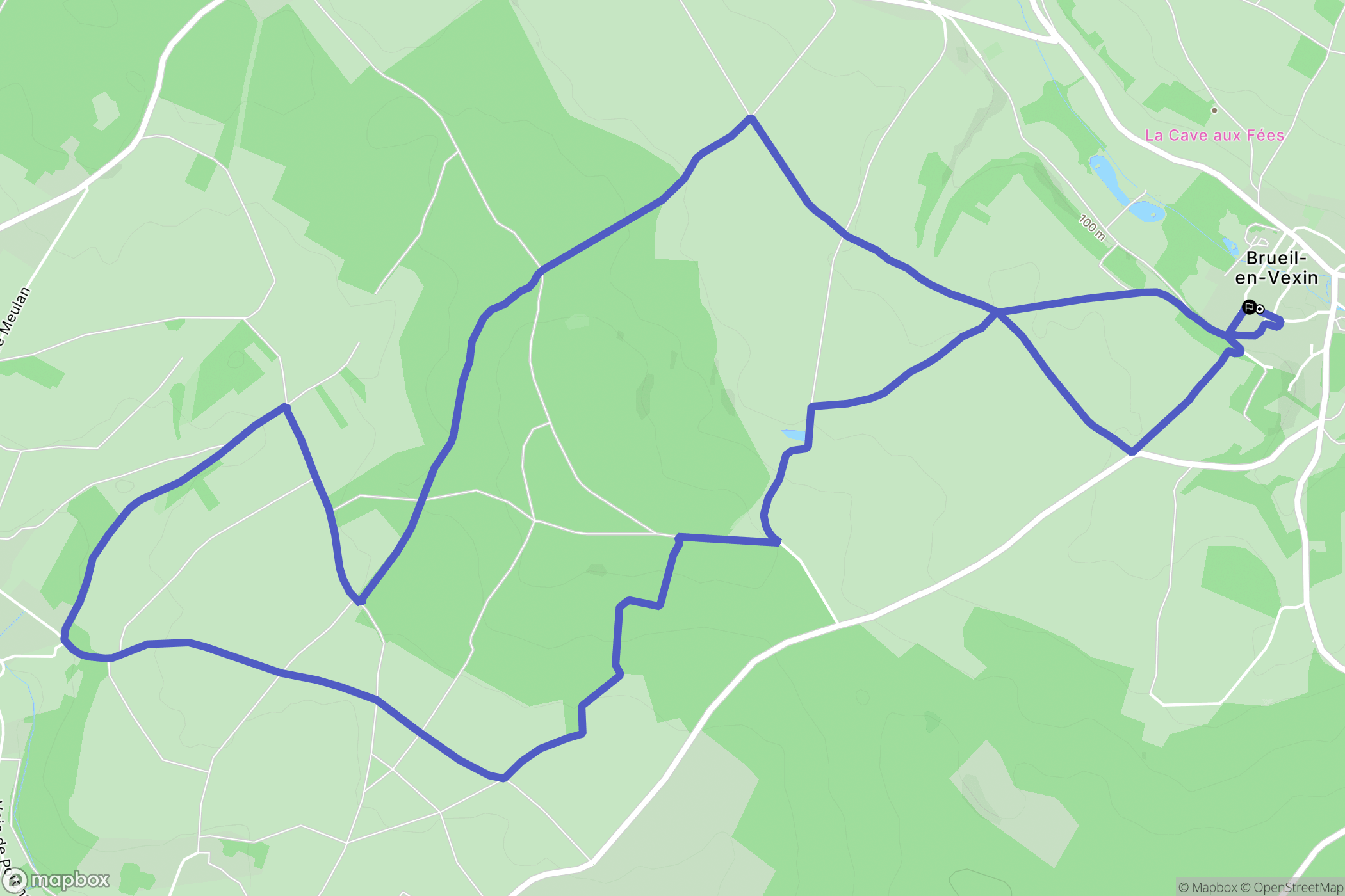 Brueil-en-Vexin : carte du parcours de randonnée - France