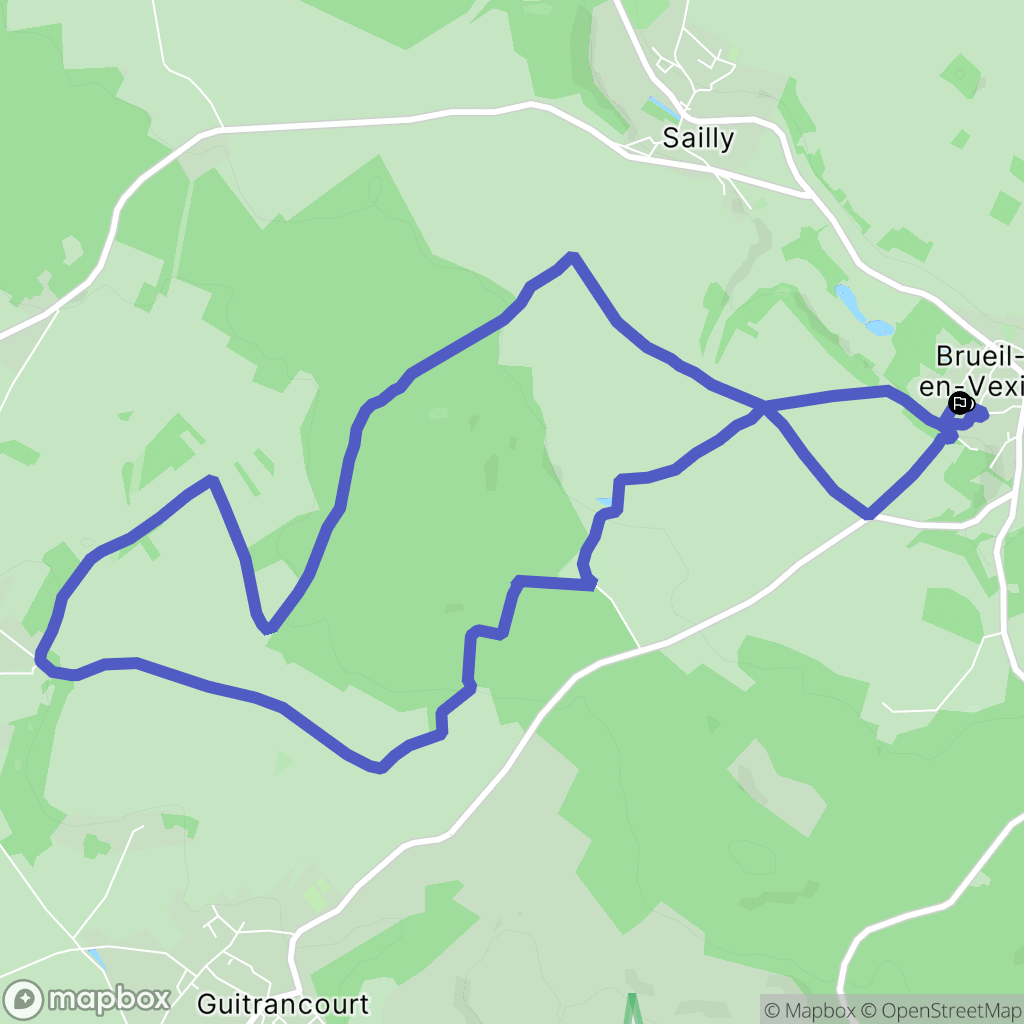 Brueil-en-Vexin : carte du parcours de randonnée - France