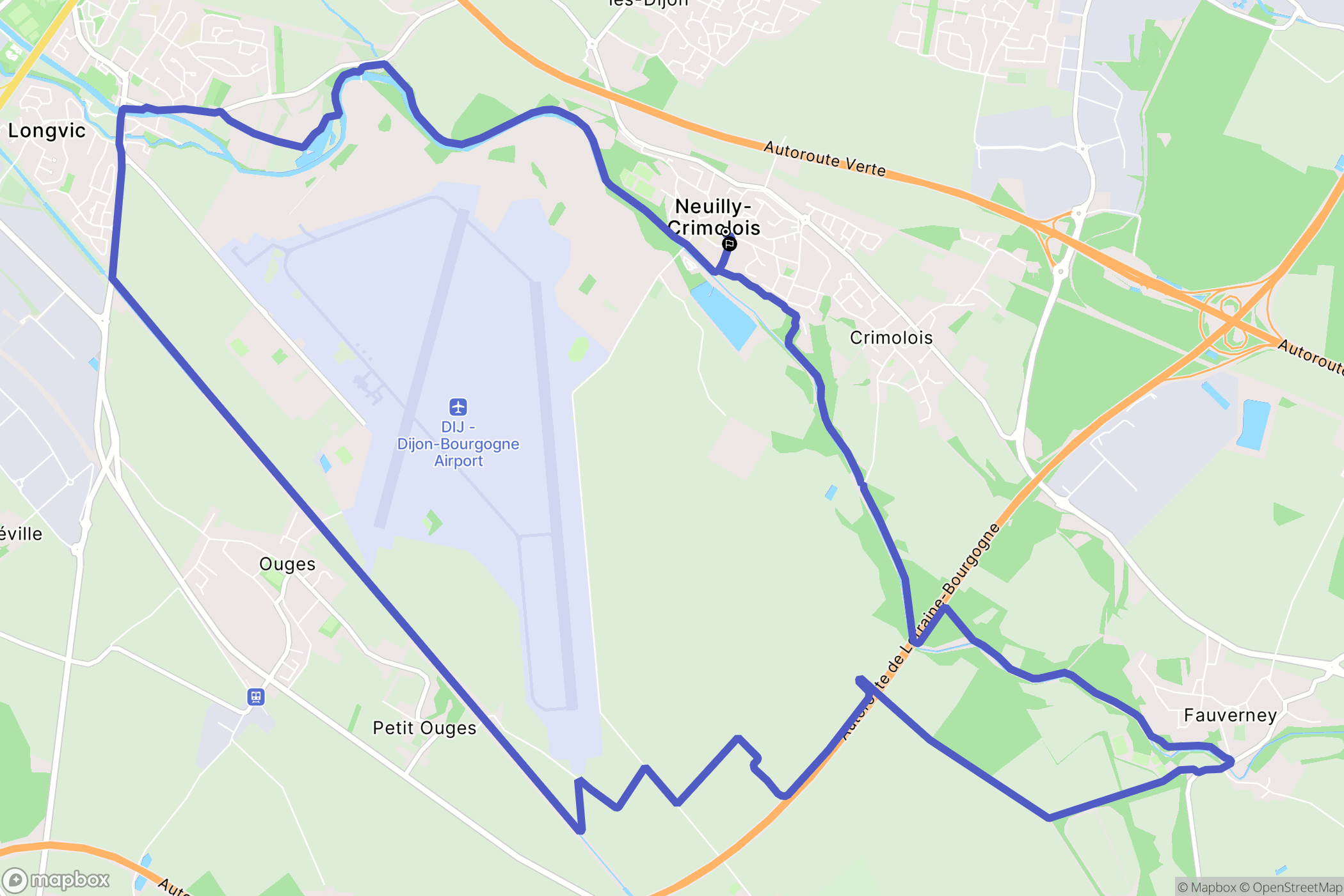 Neuilly-Crimolois : carte du parcours de randonnée - France