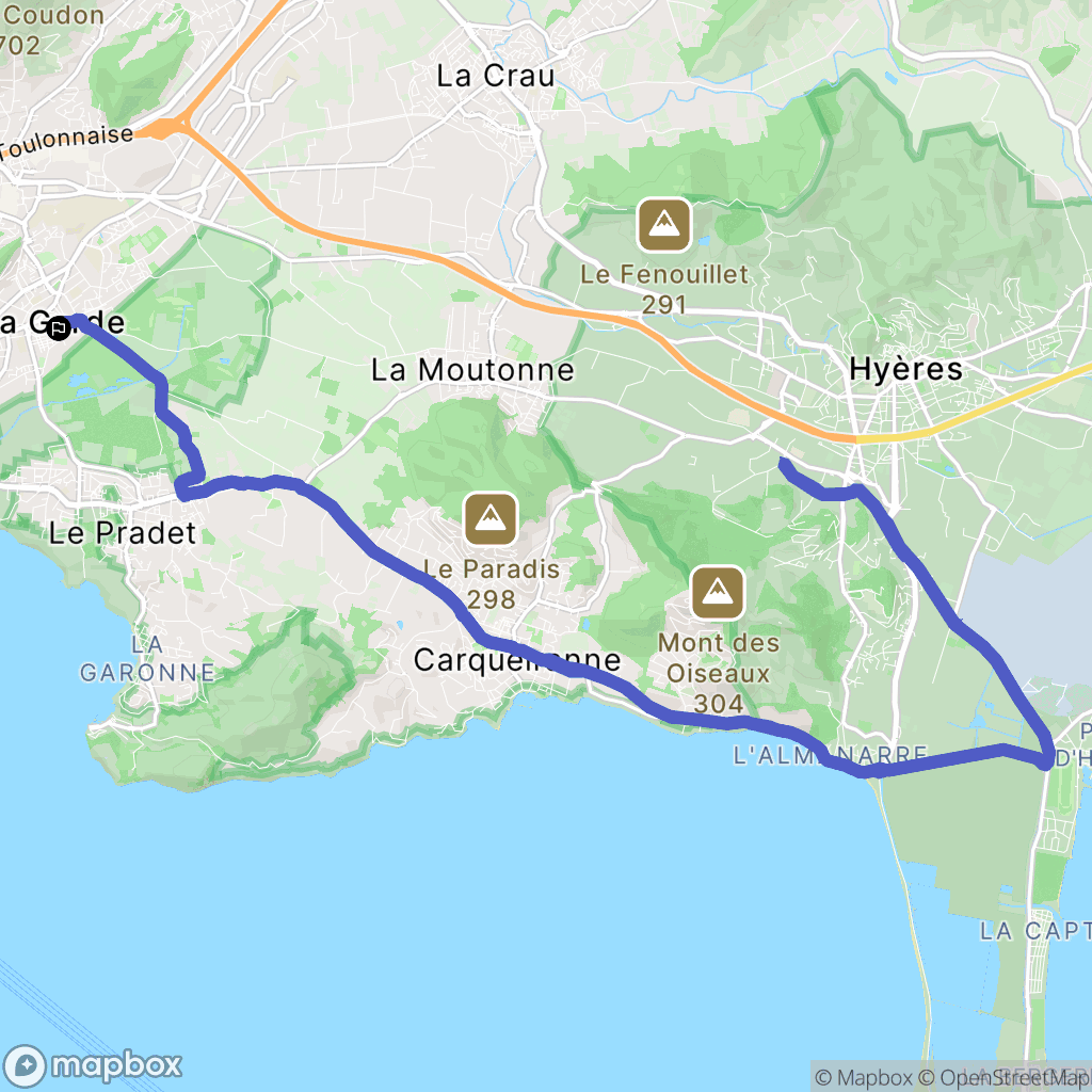 La Garde : carte du parcours de randonnée - France
