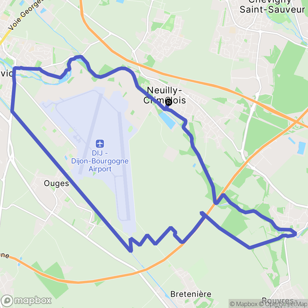 Neuilly-Crimolois : carte du parcours de randonnée - France