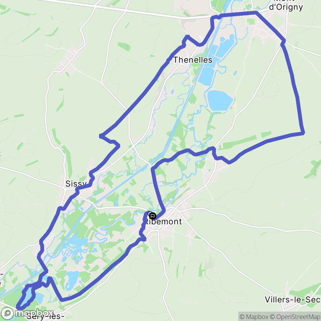 Ribemont : carte du parcours de randonnée - France
