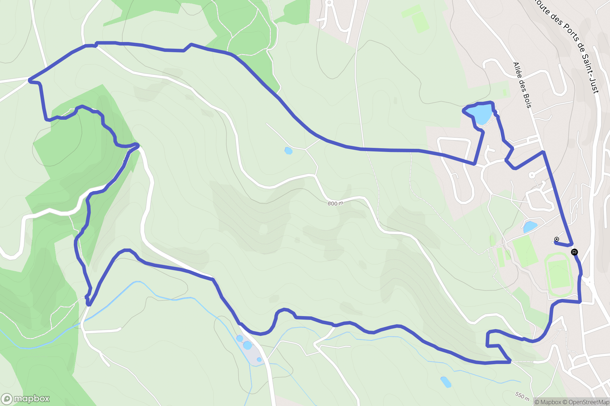 Saint-Genest-Lerpt : carte du parcours de randonnée - France