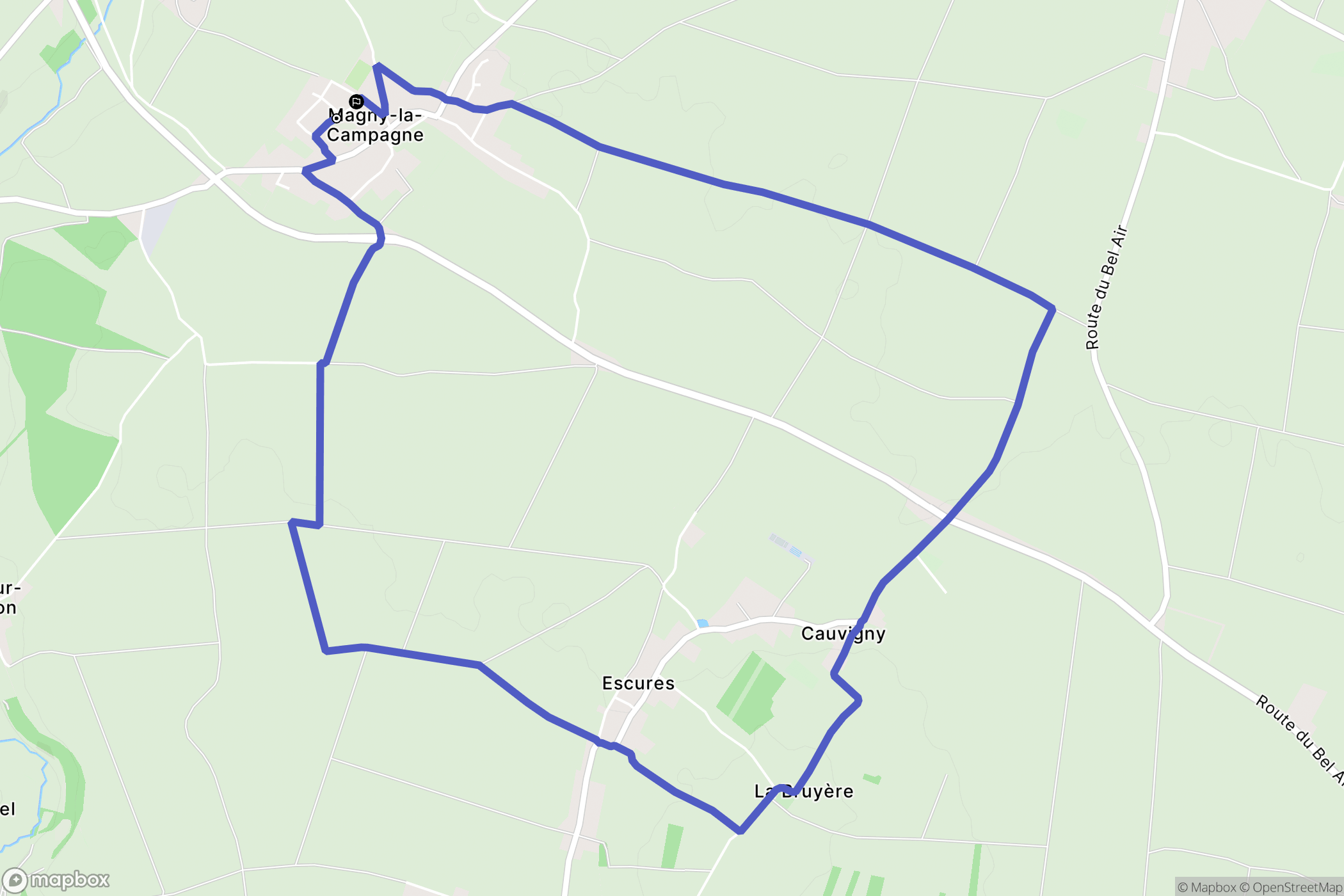 Mézidon Vallée d'Auge : carte du parcours de randonnée - France