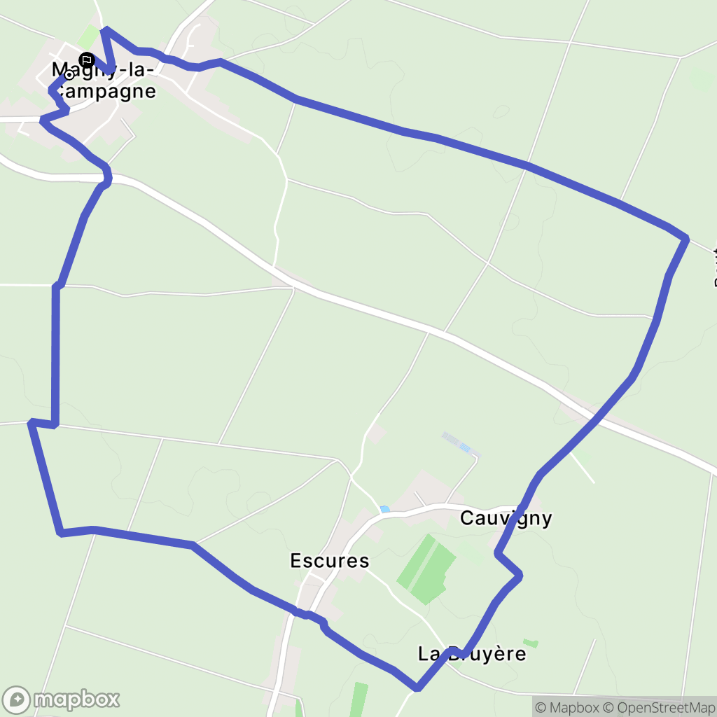 Mézidon Vallée d'Auge : carte du parcours de randonnée - France