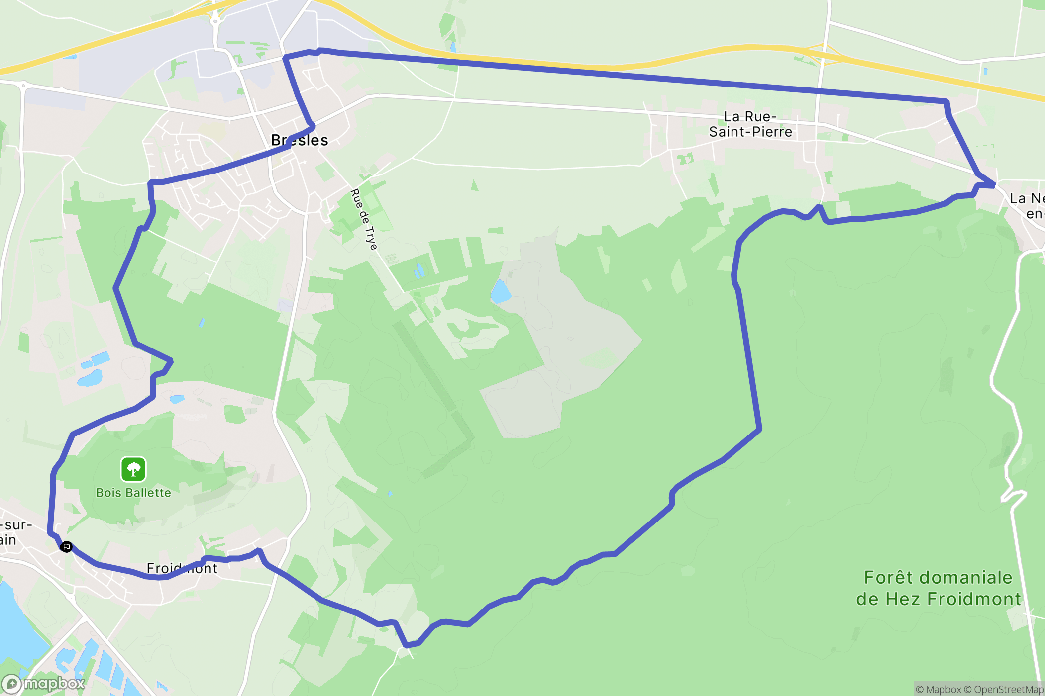 Bailleul-sur-Thérain : carte du parcours de randonnée - France
