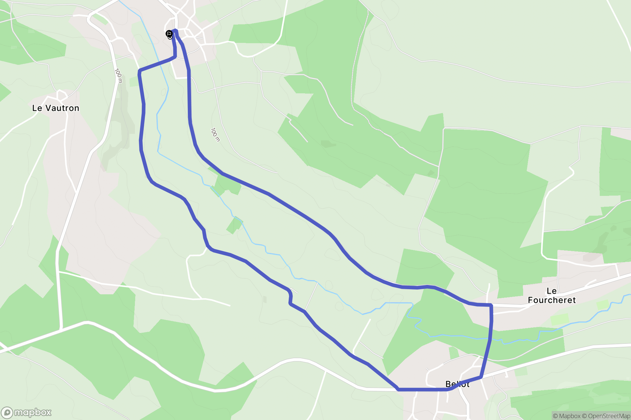 Sablonnières : carte du parcours de randonnée - France