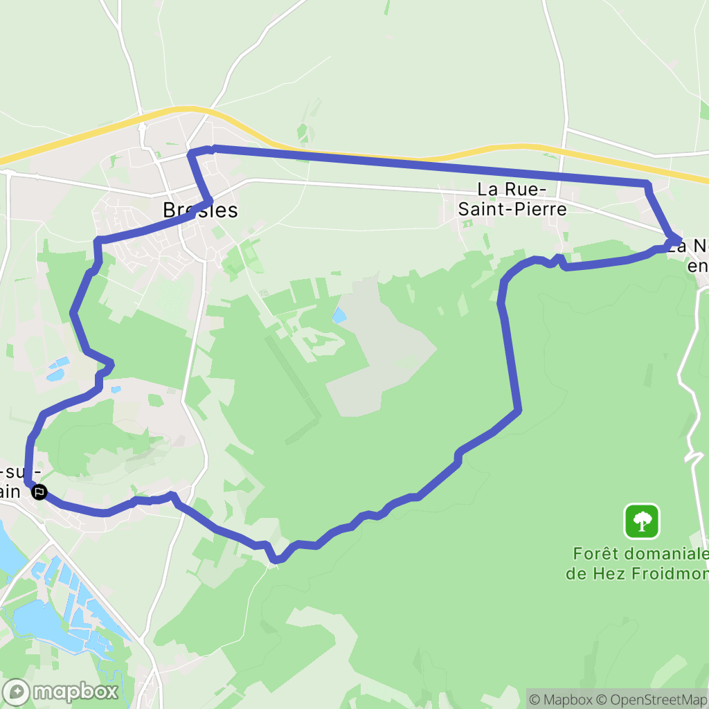 Bailleul-sur-Thérain : carte du parcours de randonnée - France