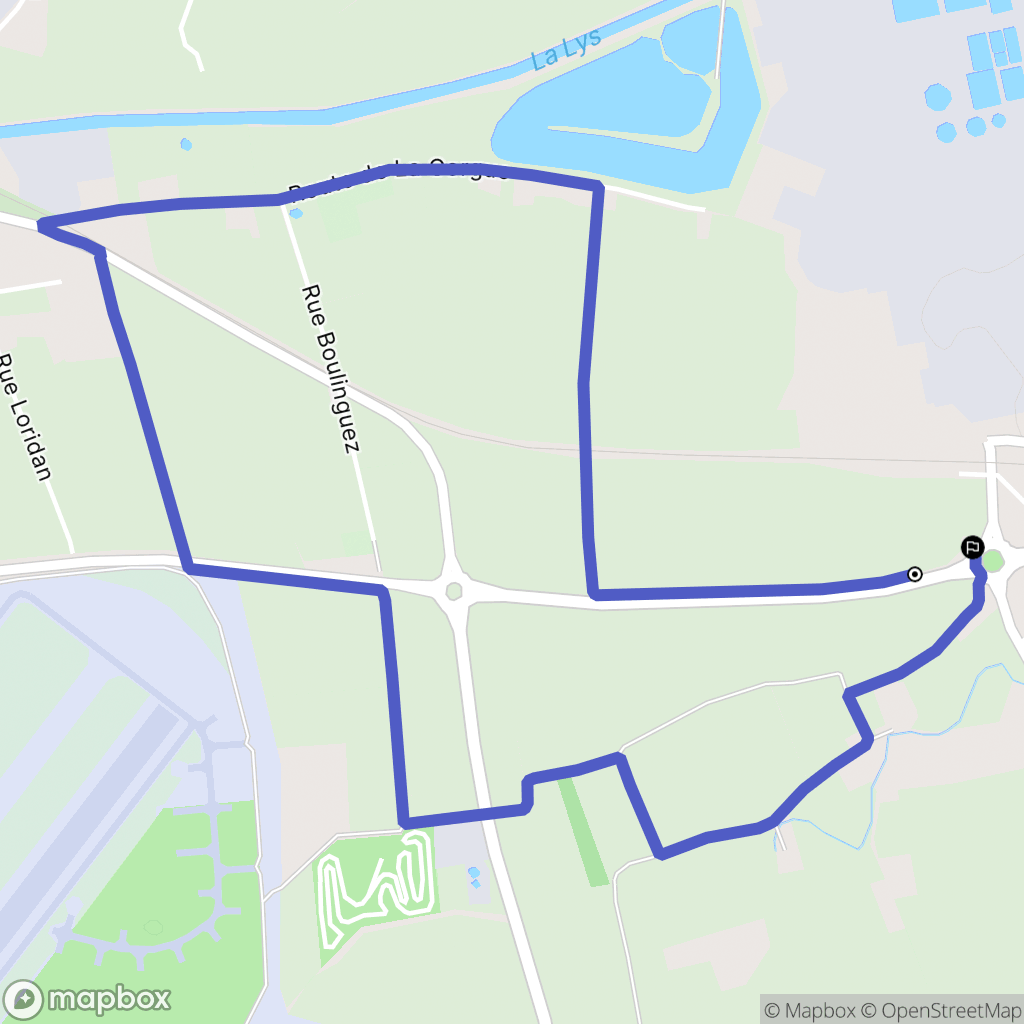Lestrem : carte du parcours de randonnée - France