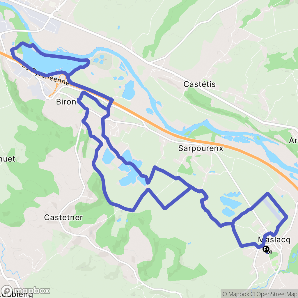 Maslacq : carte du parcours de randonnée - France