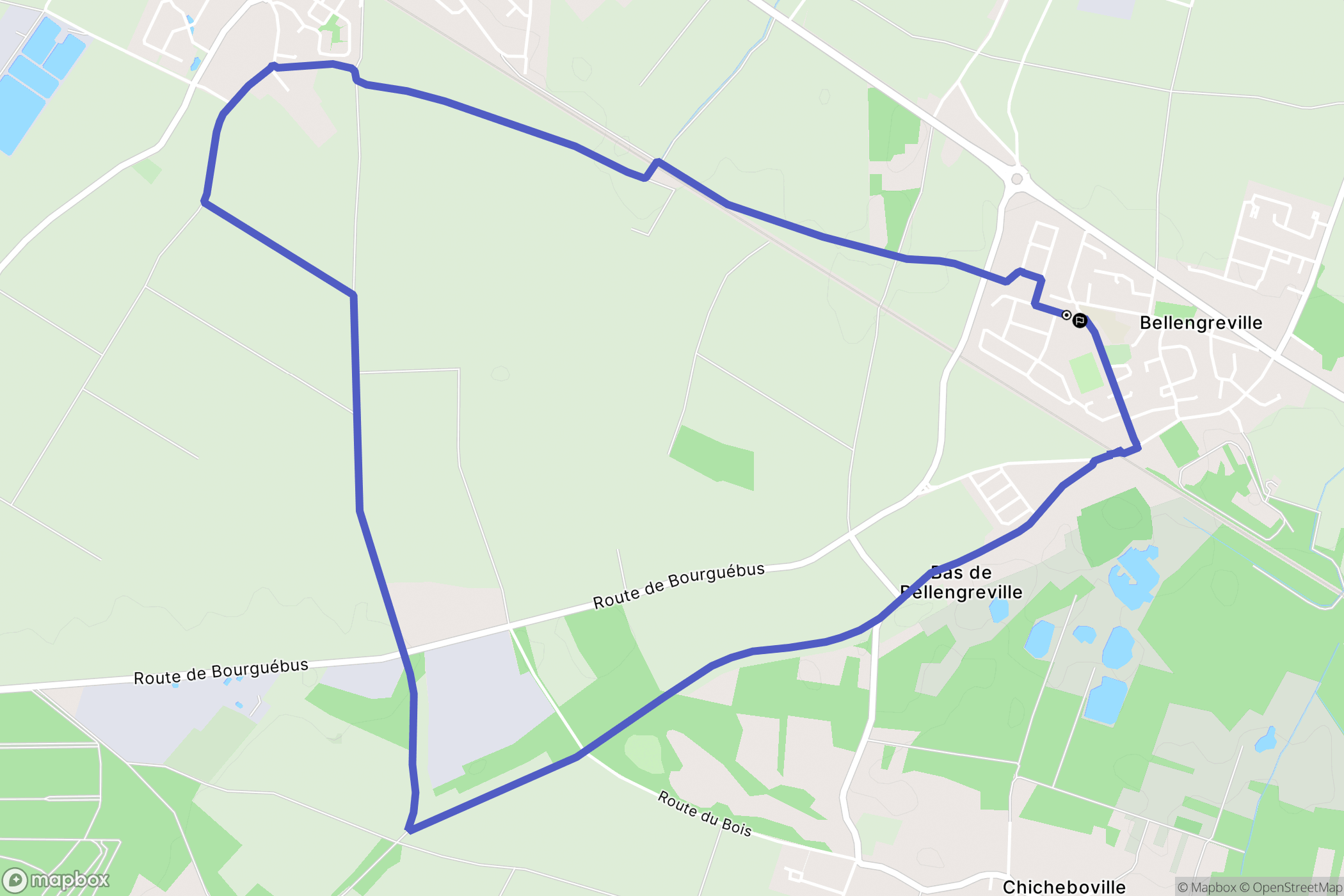 Bellengreville : carte du parcours de randonnée - France