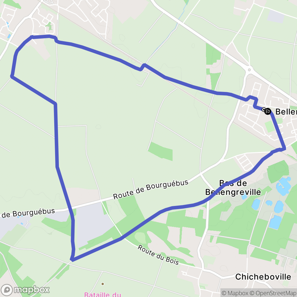 Bellengreville : carte du parcours de randonnée - France