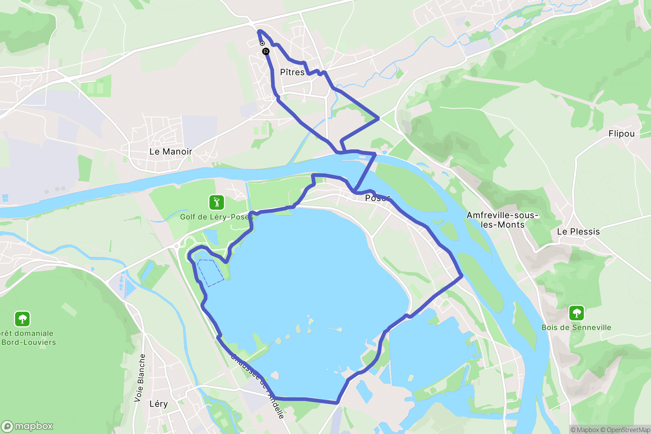 Pitres : carte du parcours de randonnée - France