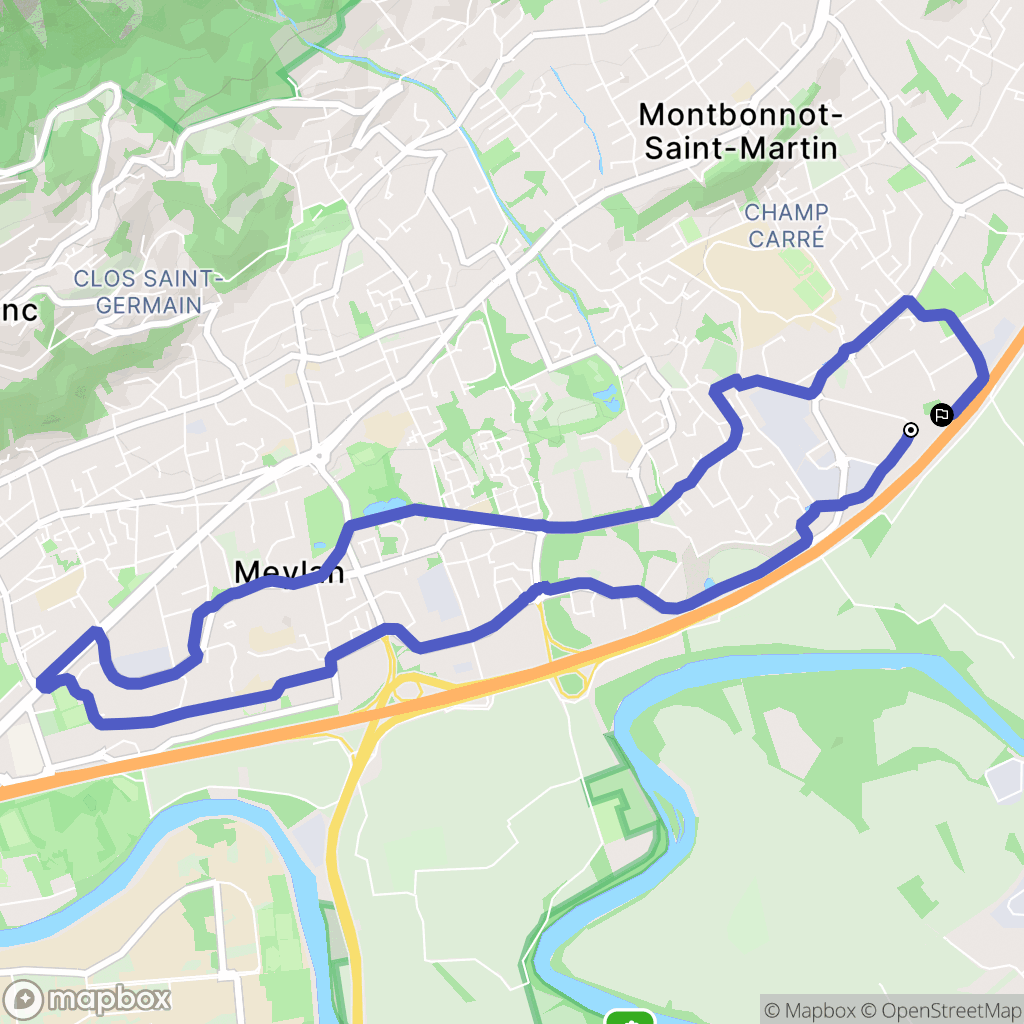 Montbonnot-Saint-Martin : carte du parcours de randonnée - France