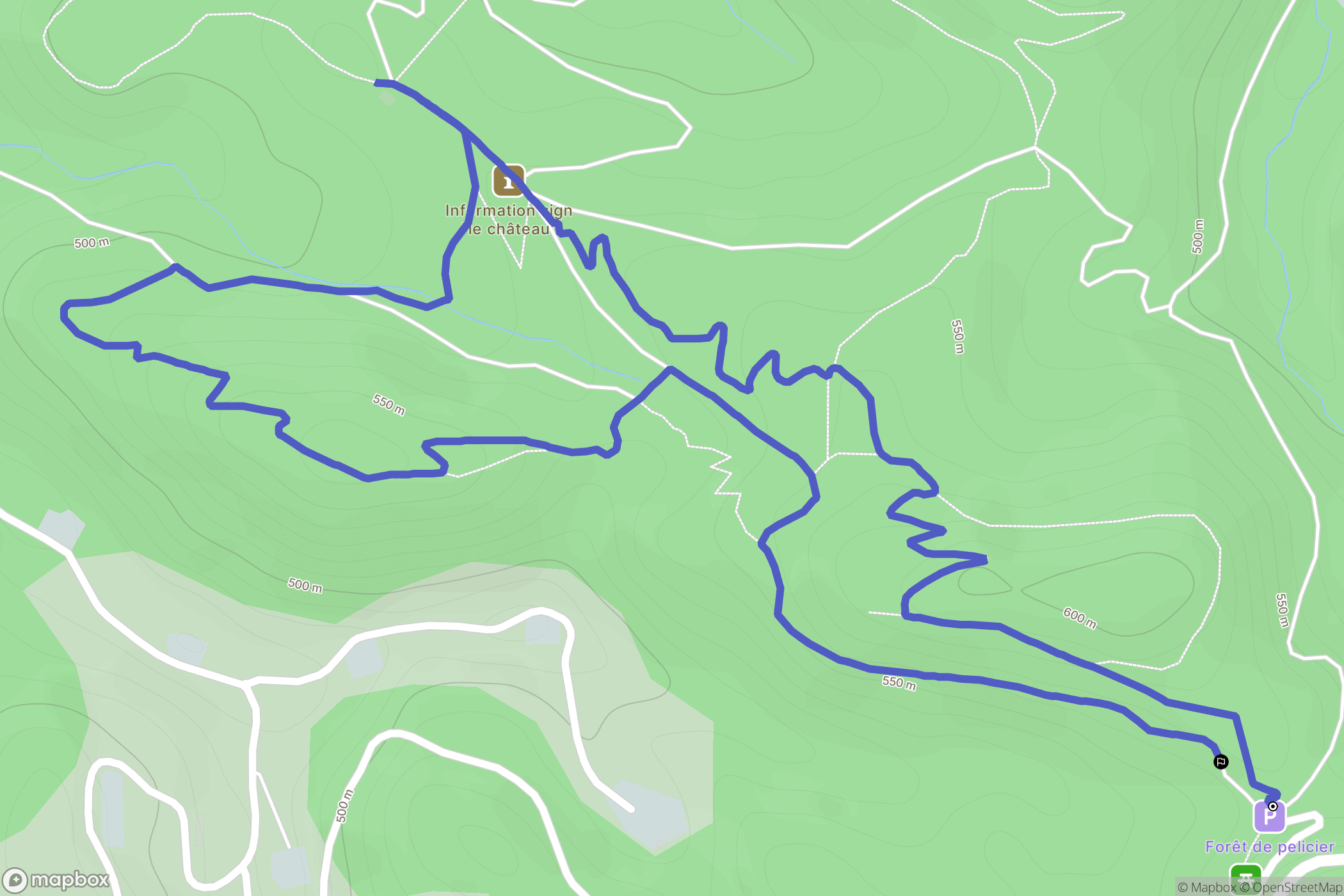 Manosque : carte du parcours de randonnée - France