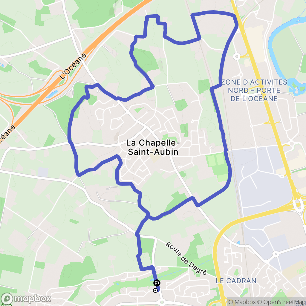 Le Mans : carte du parcours de randonnée - France