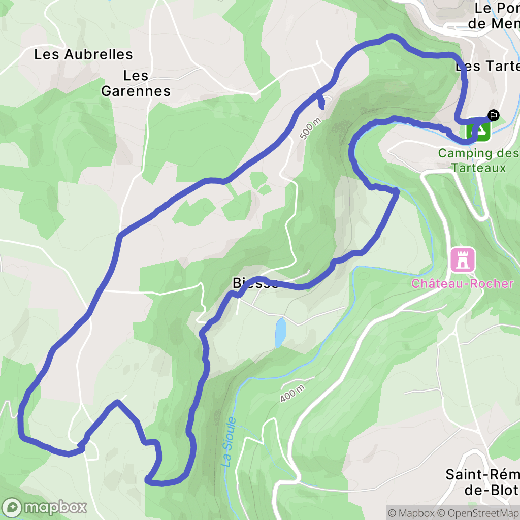 Menat : carte du parcours de randonnée - France