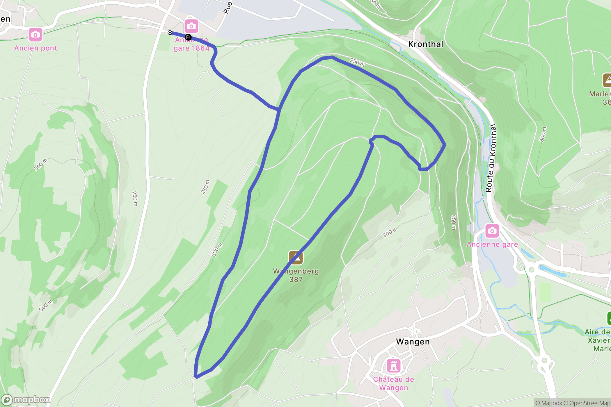 Wasselonne : carte du parcours de randonnée - France