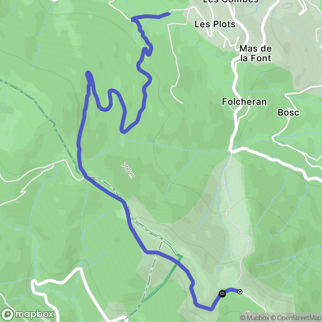 Les Vans : carte du parcours de randonnée - France