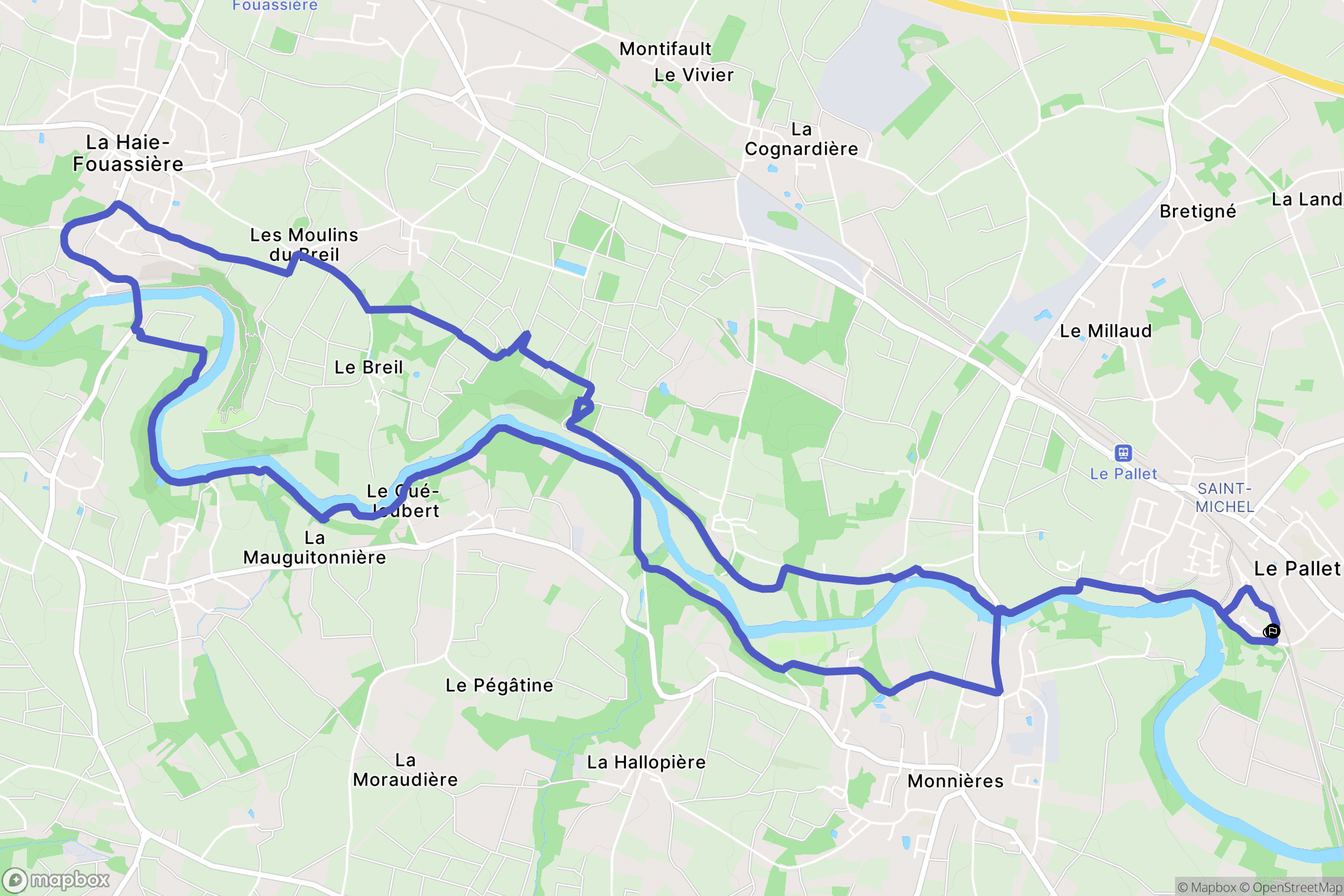 Le Pallet : carte du parcours de randonnée - France