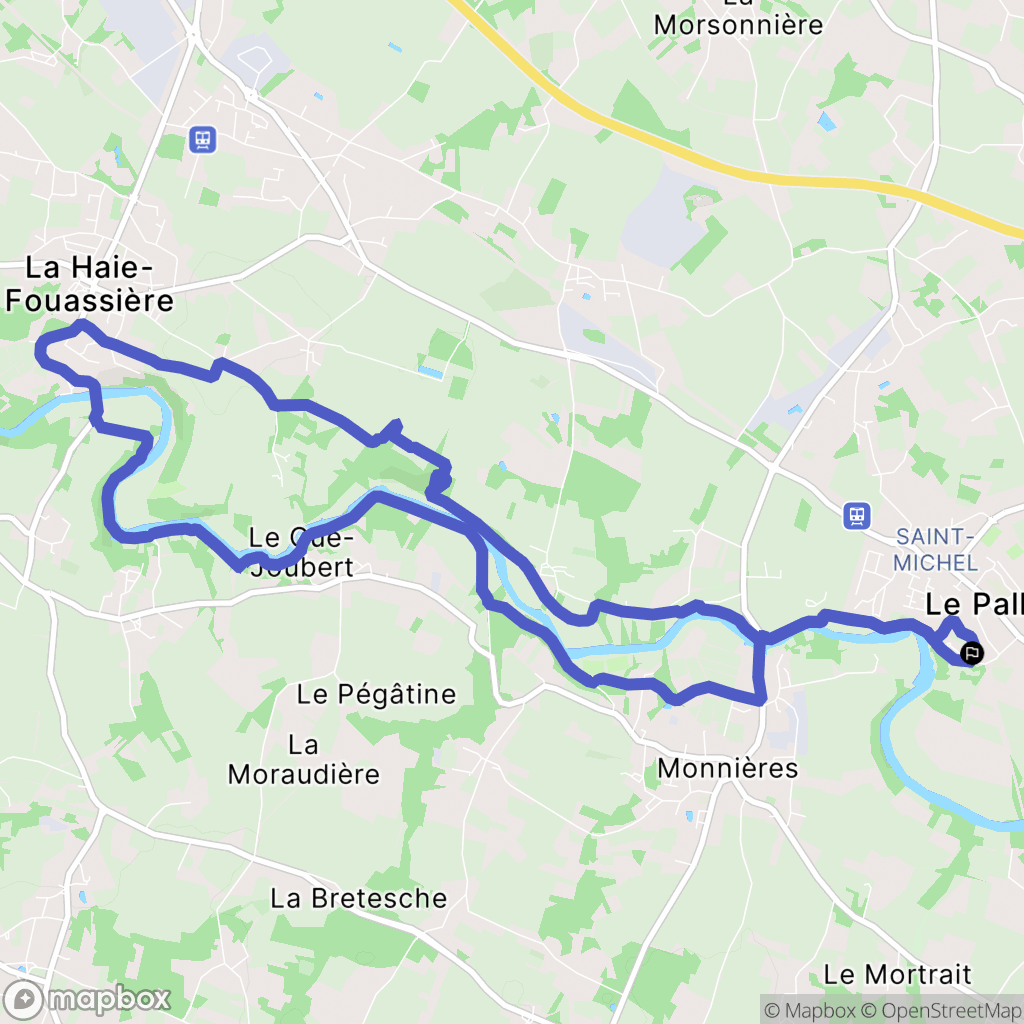 Le Pallet : carte du parcours de randonnée - France