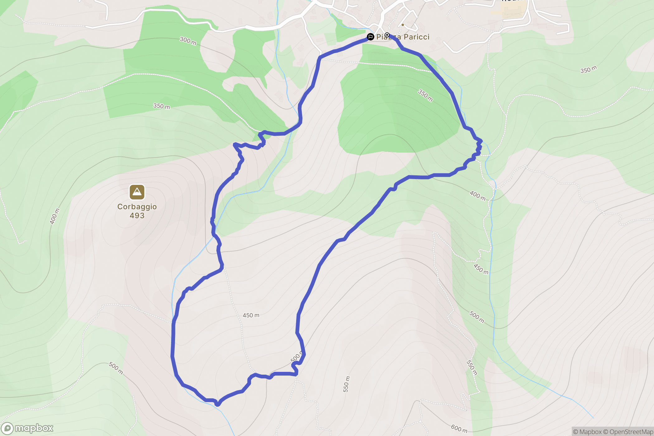 Calenzana : carte du parcours de randonnée - France