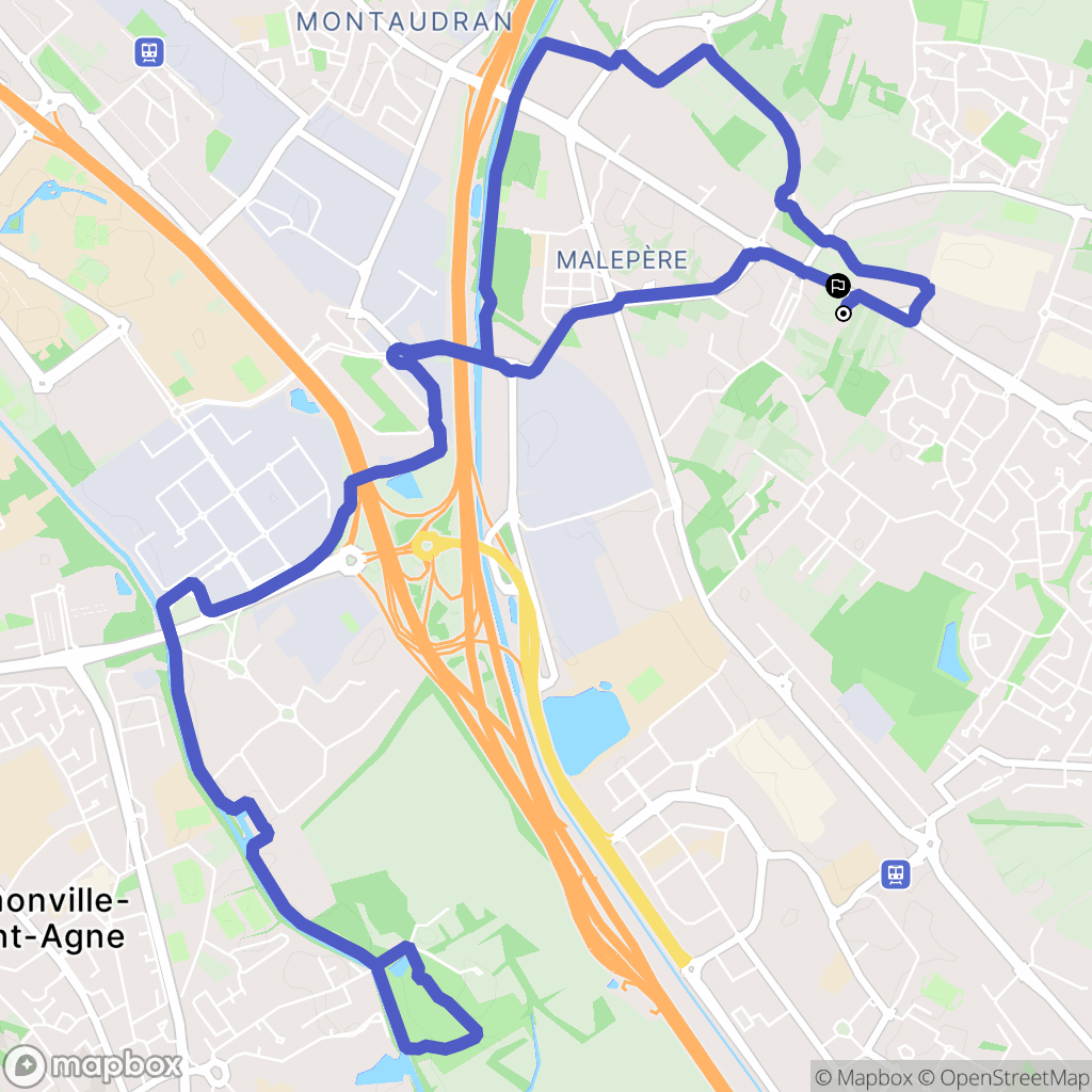 Toulouse : carte du parcours de randonnée - France