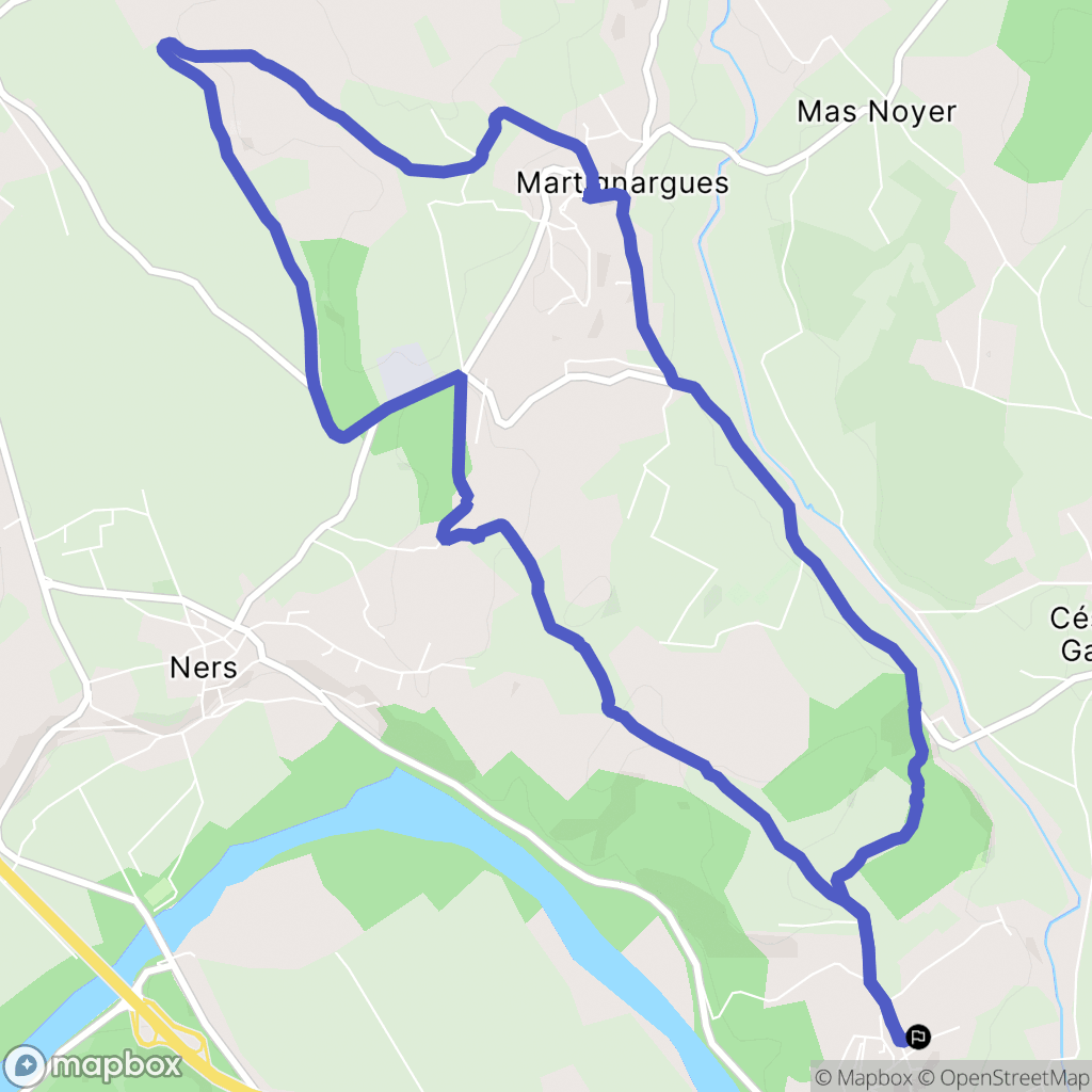 Cruviers-Lascours : carte du parcours de randonnée - France