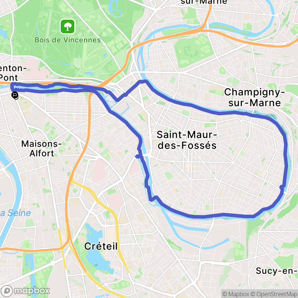 Maisons-Alfort : carte du parcours de randonnée - France