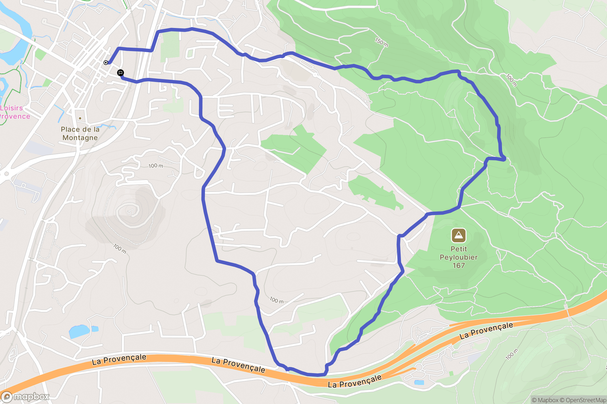 Vidauban : carte du parcours de randonnée - France
